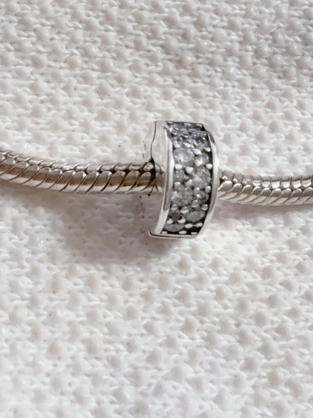 Clear Pave  Clip Charm S925 Silver Charm For Pandora Bracelet